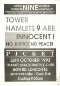 A leaflet in defence of the Tower Hamlets 9.