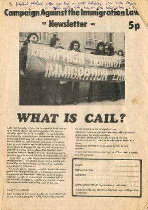 A newsletter from the Campaign Against the Immigration Laws.